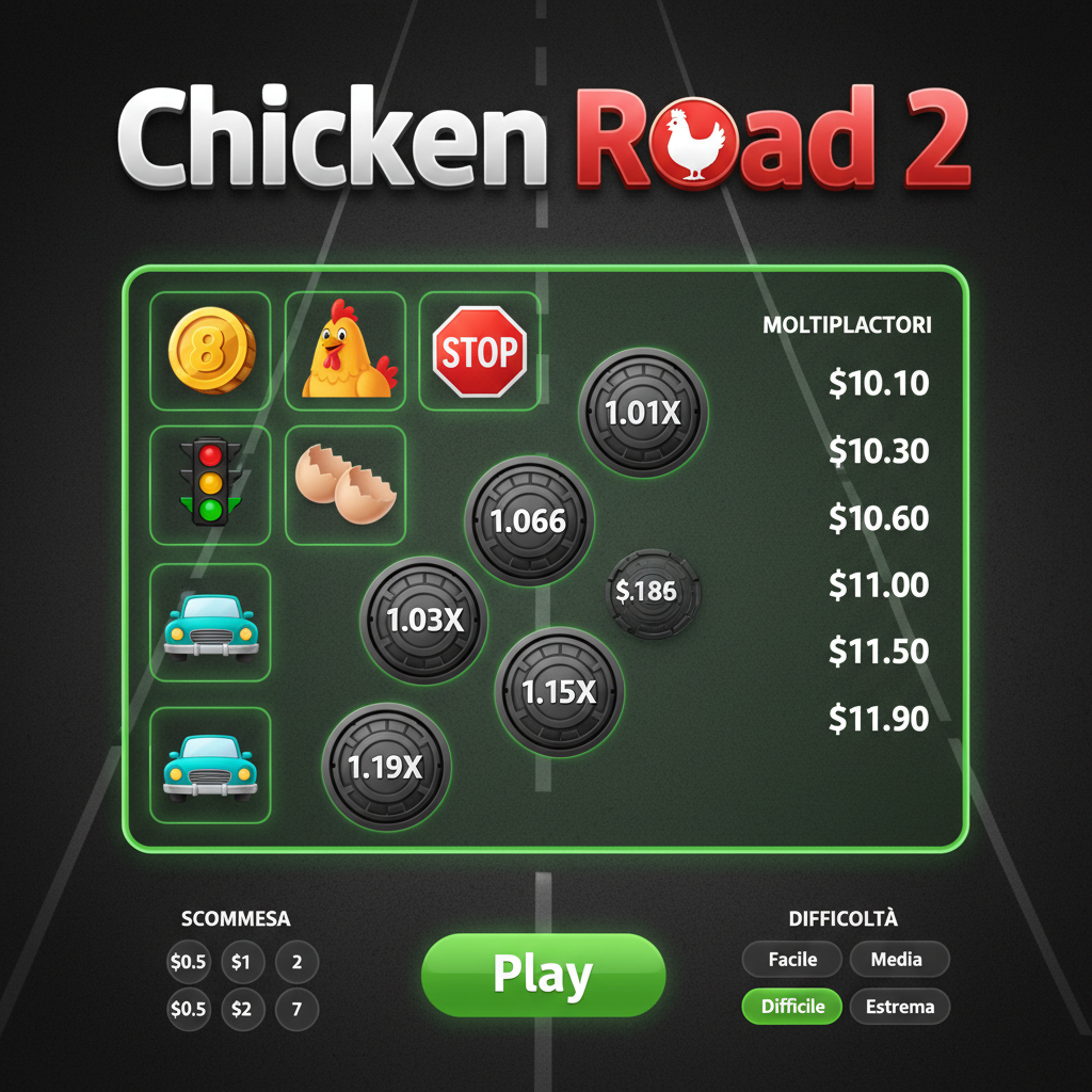 Chicken Road 2 paytable — tutti i moltiplicatori e vincite